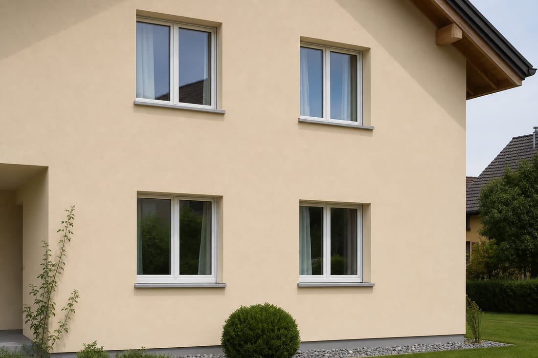 Exemple : façade fraîchement peinte en teinte claire
